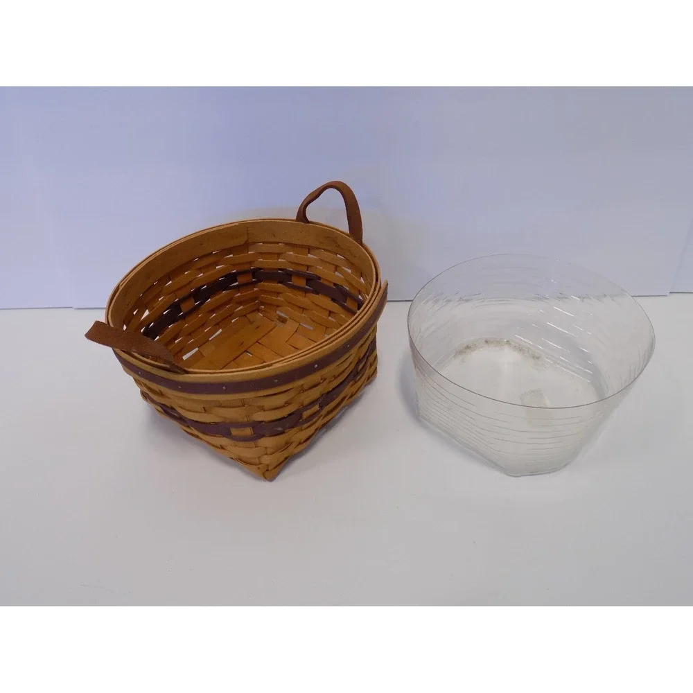 May Series Petunia Basket w/ Plastic Protector 1997 Longaberger - Purple Slats